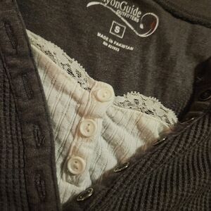 Grey Henley Style Top